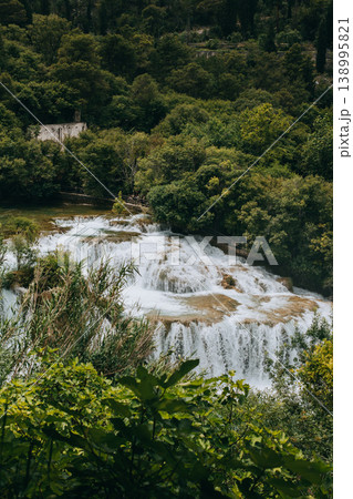 Amazing waterfall in a natural park Krka, Croatia. 138995821