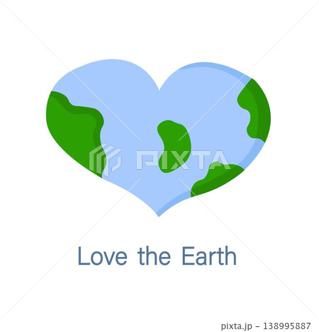 Heart shaped earth illustration promoting eco awareness 138995887