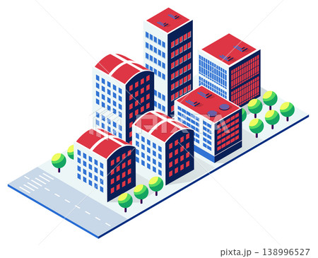 Modern city buildings representing urban landscape in isometric view 138996527