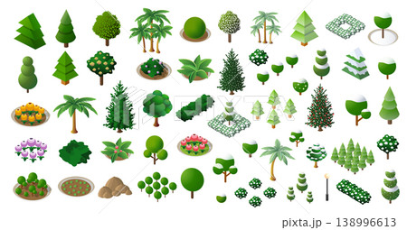 Collection of isometric trees and plants for landscaping and garden design Collection of isometric trees and plants for landscaping and garden design 138996613