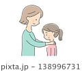 悩む女の子を母親が励ますイラスト 138996731