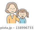 笑顔の母親と女の子の上半身イラスト 138996733