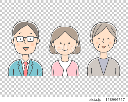 相談員3人の笑顔イラスト 相談員3人の笑顔イラスト 138996737