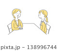 女子中学生と女性カウンセラーのイラスト単色 138996744