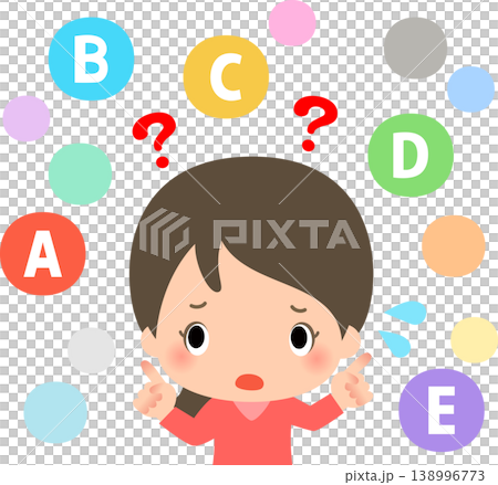 選択肢が多くて悩んでいる女性 138996773