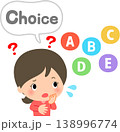 5つの選択肢からどれを選ぶか悩んでいる女性 138996774