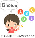 5つの選択肢から1つ選ぶ女性 138996775
