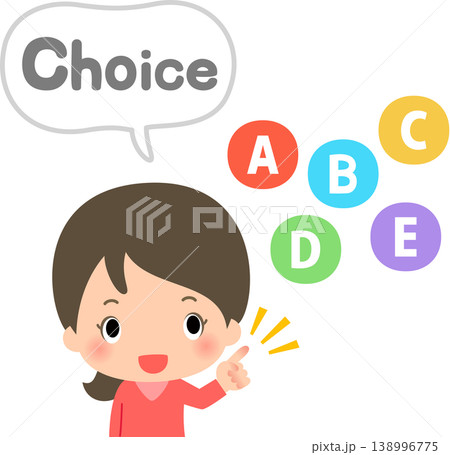5つの選択肢から1つ選ぶ女性 138996775