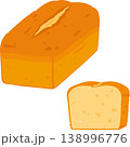 パウンドケーキ1本と切ったパウンドケーキ 138996776
