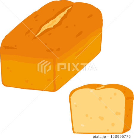 パウンドケーキ1本と切ったパウンドケーキ 138996776