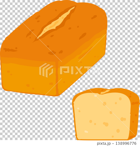 パウンドケーキ1本と切ったパウンドケーキ 138996776