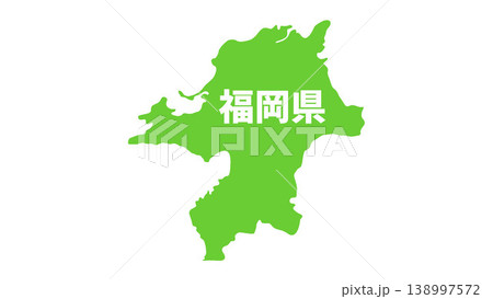 日本地図 県名入り 福岡県 日本地図 県名入り 福岡県 138997572