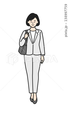スーツを着てカバンを持つ女性 スーツを着てカバンを持つ女性 138997759