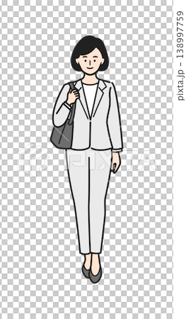スーツを着てカバンを持つ女性 スーツを着てカバンを持つ女性 138997759