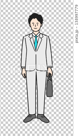 A man wearing a suit and carrying a bag. A man wearing a suit and carrying a bag. 138997779