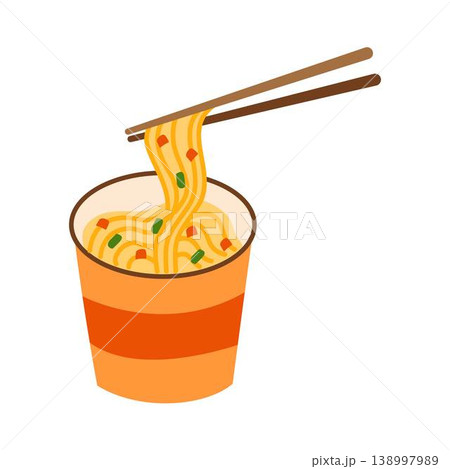 instant noodle cup illustration food instant noodle cup illustration food 138997989