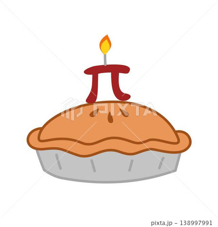 pi day apple pie with candle celebration 138997991