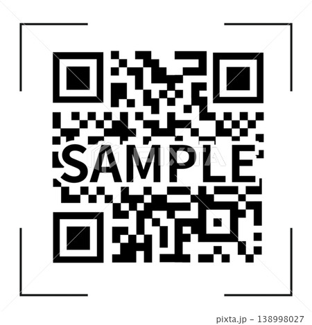 QRコード読み取りイメージ【スキャン枠透過・SAMPLE文字入り・シンプル】 QRコード読み取りイメージ【スキャン枠透過・SAMPLE文字入り・シンプル】 138998027