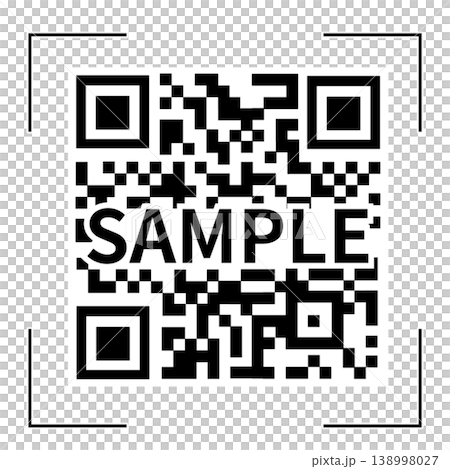QRコード読み取りイメージ【スキャン枠透過・SAMPLE文字入り・シンプル】 QRコード読み取りイメージ【スキャン枠透過・SAMPLE文字入り・シンプル】 138998027
