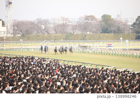 東京競馬場の芝コースと観客 138998246