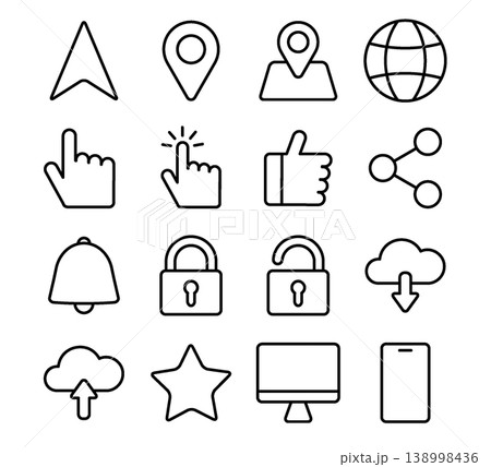 Interface Icon Set - Line Outline 138998436