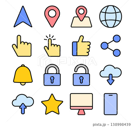 Interface Icon Set - Colored Outline 138998439