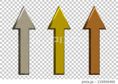 金、銀、銅三色上升箭頭 3D 金屬套裝 - 奢華質感,商業/成長象徵(透明) 金、銀、銅三色上升箭頭 3D 金屬套裝 - 奢華質感,商業/成長象徵(透明) 138998466