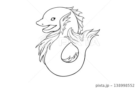 いるか座のイルカの線画イラスト 138998552