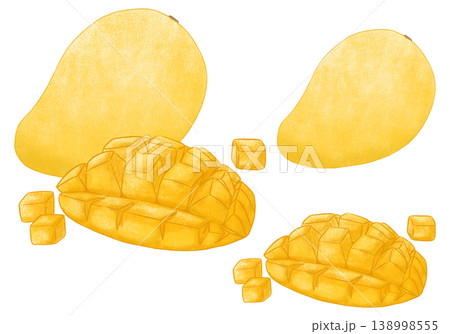 Mango illustrations painted in charcoal pencil style 138998555