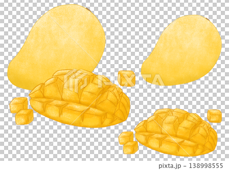Mango illustrations painted in charcoal pencil style 138998555