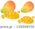 Mango illustrations painted in charcoal pencil style 138998556
