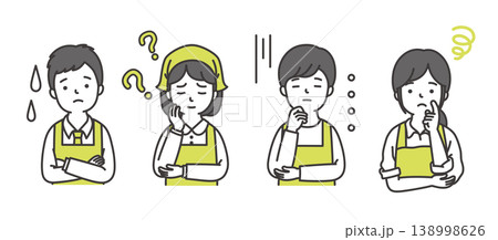エプロンをする男女 138998626