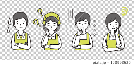 エプロンをする男女 138998626