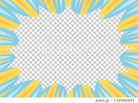 Simple jagged frame with focus lines - light blue x yellow 138998893