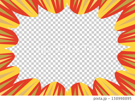 Simple jagged frame with focus lines - Red x Yellow Simple jagged frame with focus lines - Red x Yellow 138998895