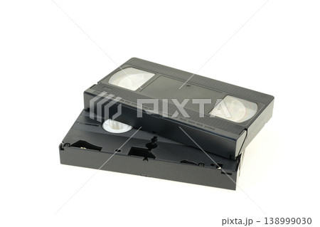 古いVHSビデオテープ 表面裏面 古いVHSビデオテープ 表面裏面 138999030