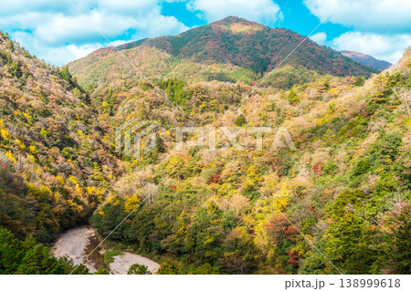 国道434号から見た晩秋の宇佐川と中国山地2 山口県岩国市 国道434号から見た晩秋の宇佐川と中国山地2 山口県岩国市 138999618