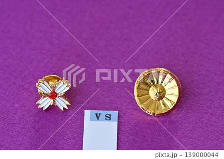 検察官バッチと弁護士バッチ 法廷対決イメージ 139000044