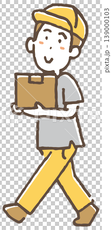 荷物を運ぶ配達員のイラスト 139000103