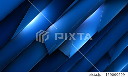 Abstract blue background geometric shape 3d render metallic texture diagonal line modern design glossy surface gradient light dark blue pattern, abstract wallpaper with layered metallic blue 139000699