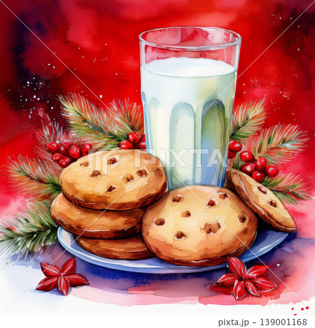 Milk and cookies for santa claus 139001168