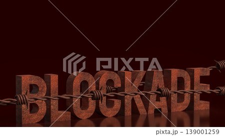 Rusty Blockade Barrier With Barbed Wire Concept 3d render. Rusty Blockade Barrier With Barbed Wire Concept 3d render. 139001259