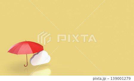 Cloud Data Protection Concept With Red Umbrella Security Symbol 3d render. Cloud Data Protection Concept With Red Umbrella Security Symbol 3d render. 139001279