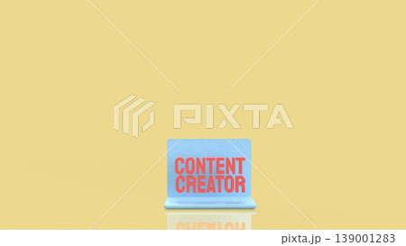 Creative Content Creator Concept Displayed On Modern Laptop Screen 3d render. Creative Content Creator Concept Displayed On Modern Laptop Screen 3d render. 139001283