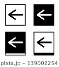 四角いモノクロ矢印アイコン 139002254