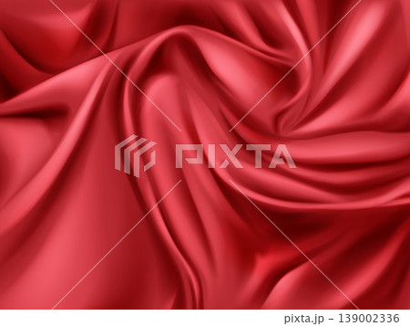 Abstract red velvet fabric with soft wave texture background Abstract red velvet fabric with soft wave texture background 139002336