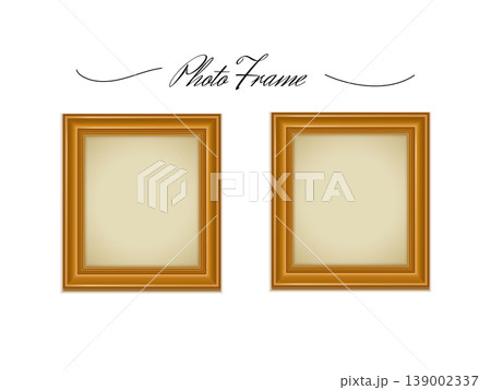 Antique gold picture frame realistic illustration Antique gold picture frame realistic illustration 139002337