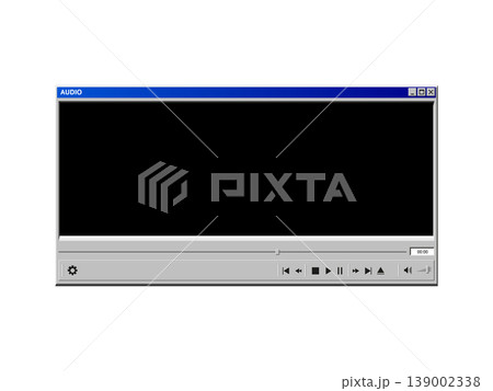Audio player of windows 98 style. Old user interface windows Audio player of windows 98 style. Old user interface windows 139002338