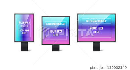Billboard advertising light box mockup set 139002349