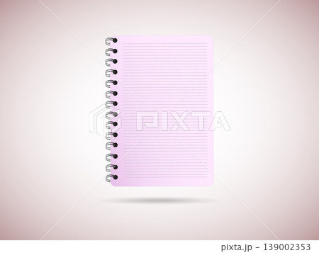 Blank realistic spiral notepad notebook isolated on transparent background 139002353